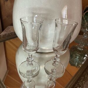 Elegant Clear Glass sherry glasses